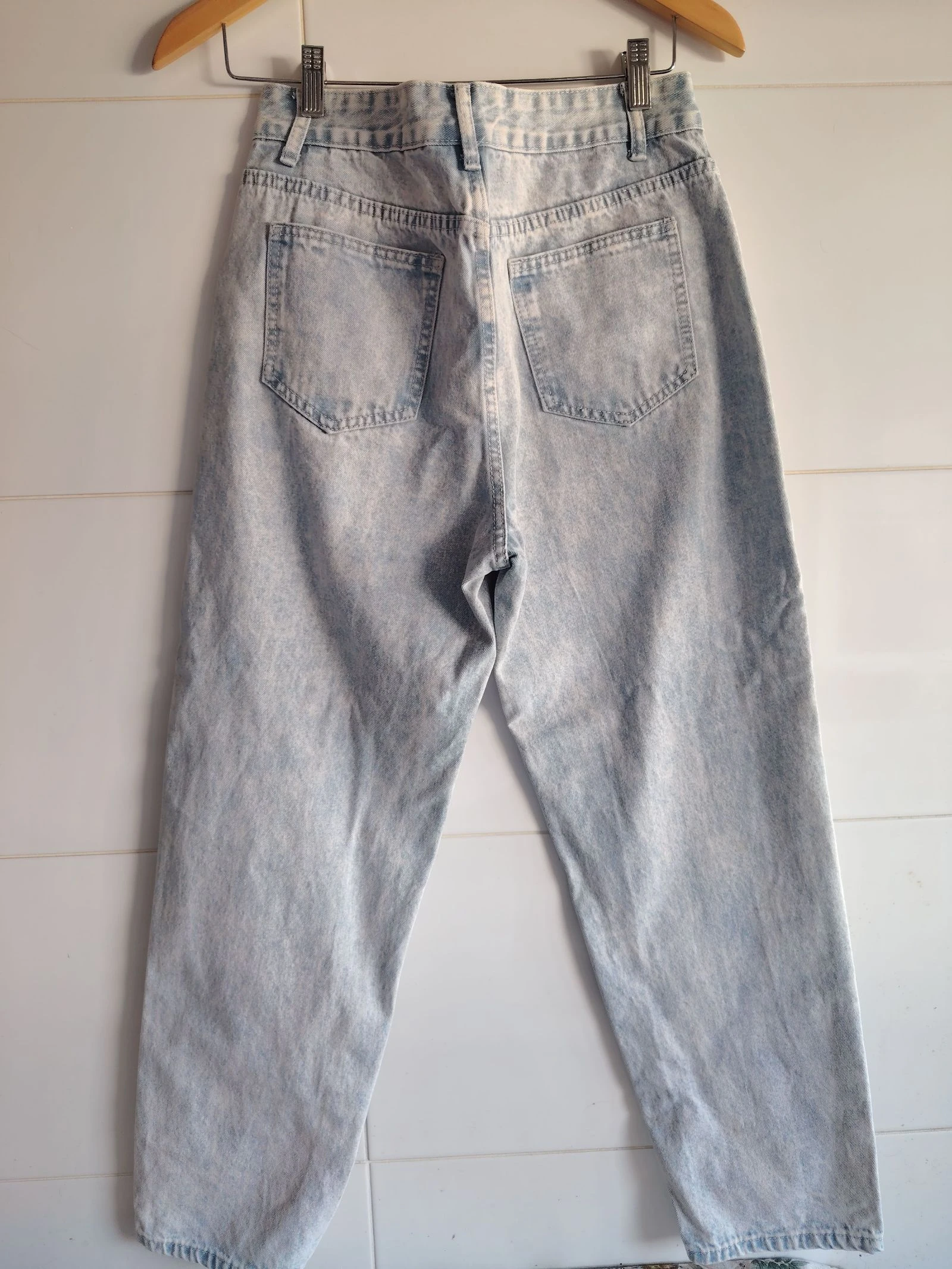 Jean mom fit bleu clair déchiré – Taille 38 – Neuf – photo 4